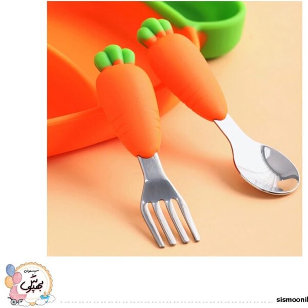 ست ظرف غذا خوری کودک مدل هویج مجموعه ۵ عددی کد 303