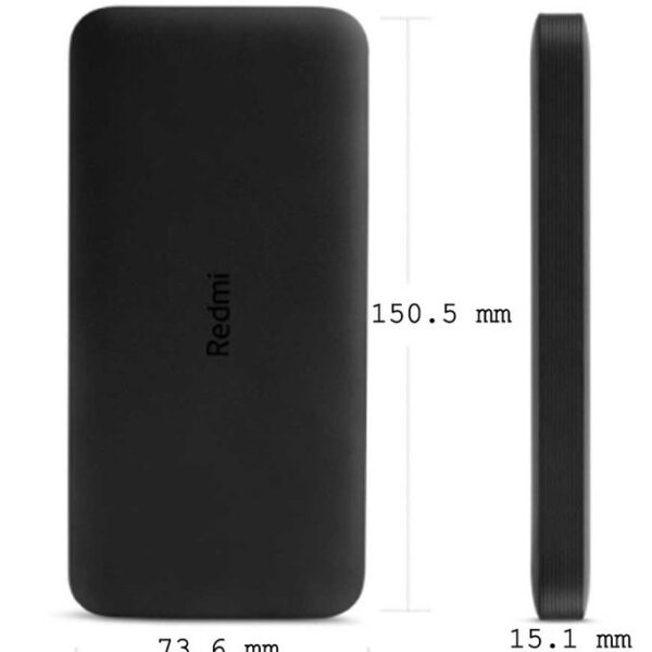 پاوربانک شیائومی مدل Redmi ظرفیت 10000 میلی آمپر به همراه کابل micro USB کد 161