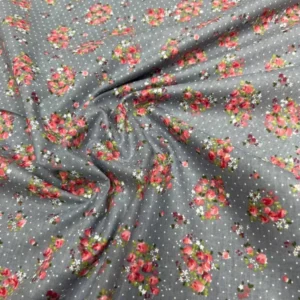پارچه لباس مدل نخی طرح گلدار 1 متر کد b058