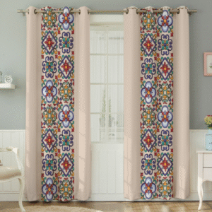 پرده نیروانا طرح سنتی مدل مخمل کد 8547 سایز 140×280 سانتی متر کد 4030