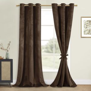 پرده مخمل قهوه ای تیره 140*280 کد b132