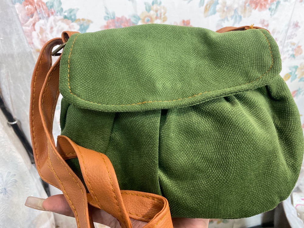 کیف دوشی پشمی سبز کد B5207