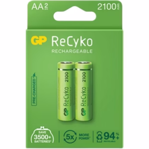 باتری قلمی قابل شارژ جی پی مدل Recyko 2100 mAh بسته دو عددی کدB5311