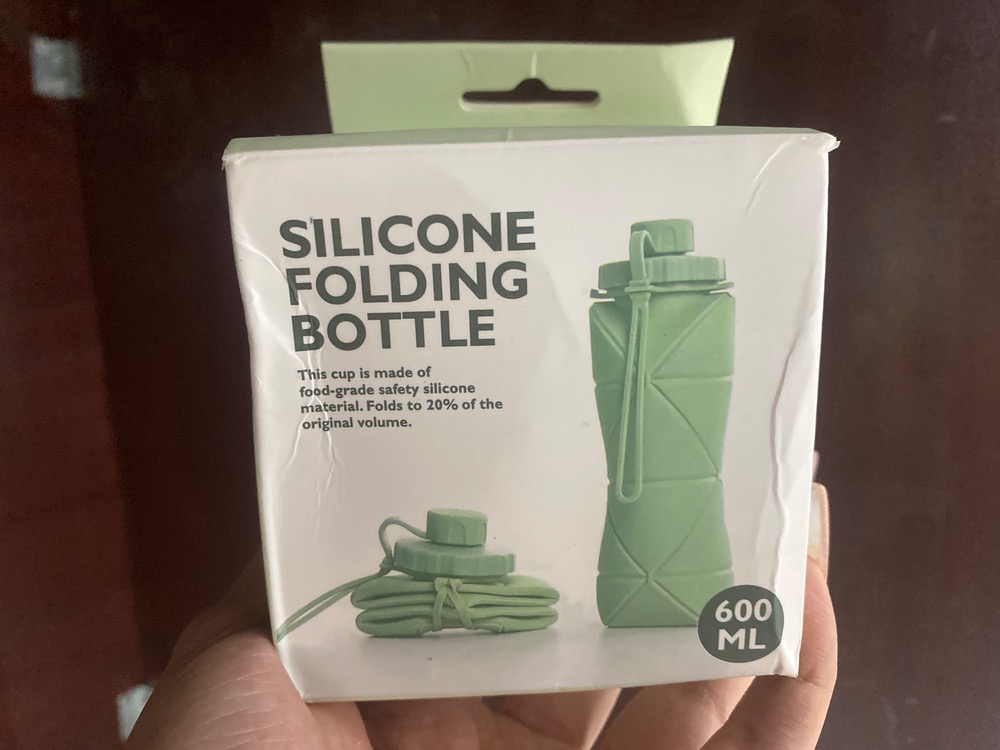 قمقمه مدل سیلیکونی تاشو رنگ طوسی کد B5521