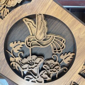 رومیزی 7 تکه به همراه زیر استکانی چوبی کد B5540