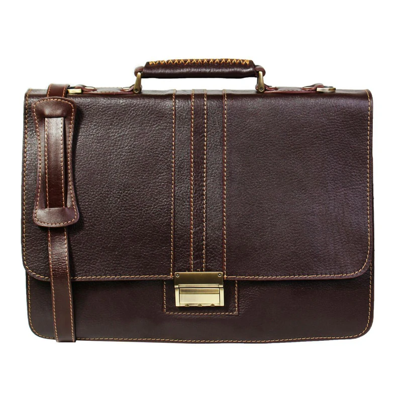 کیف اداری مردانه چرم ناب مدل فلوتر مشکی کد B6698