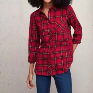 شومیز بلوز بیزینس تونیک مانتویی سایز 36 قرمز و مشکی کد B7079