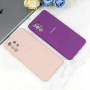 کاور مدل سیلیکونی مناسب برای گوشی موبایل سامسونگ Galaxy A72  کرم رنگ روشن موجود کد B7724