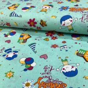 پارچه لباس مدل نخی طرح عروسکی کد B7731