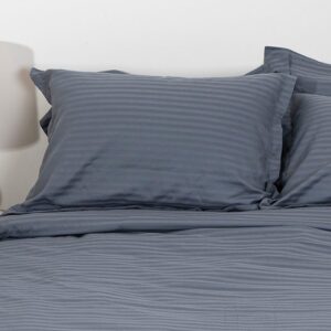 سرويس کاور لحاف دونفره 6تکه طوسی راه راه هتلی – لايکو کد B7738