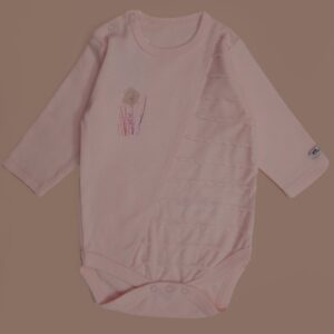 بادی آستین بلند نوزادی وان بای وان مدل گل رز 9 تا 12 ماه کد B8210