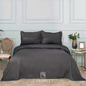 روتختی پنبه  طوسی تیره 3 تکه  دو نفره کد B8522