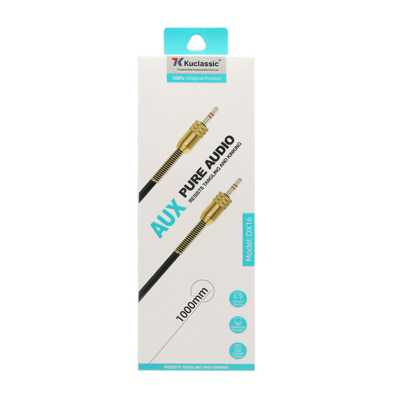 کابل AUX کوکلاسیک مدل OX16 طول 1 متر رنگ سفید کد B8620