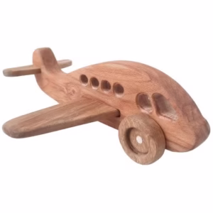 اسباب بازی چوبی مدل هواپیما رنگ طبیعی چوبی کدB8659