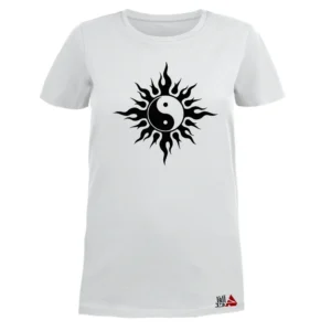 تی شرت آستین کوتاه زنانه مدل انتزاعی   رنگ سفید سایز XXL  کدB8660