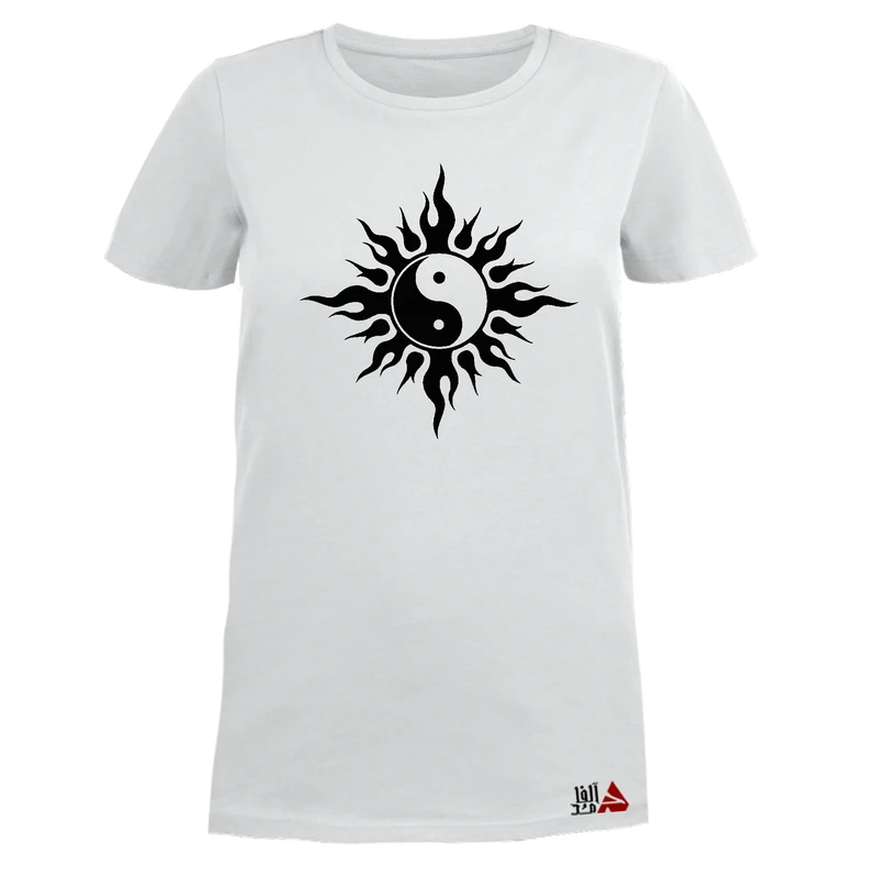 تی شرت آستین کوتاه زنانه مدل انتزاعی رنگ سفید سایز XXL کدB8660