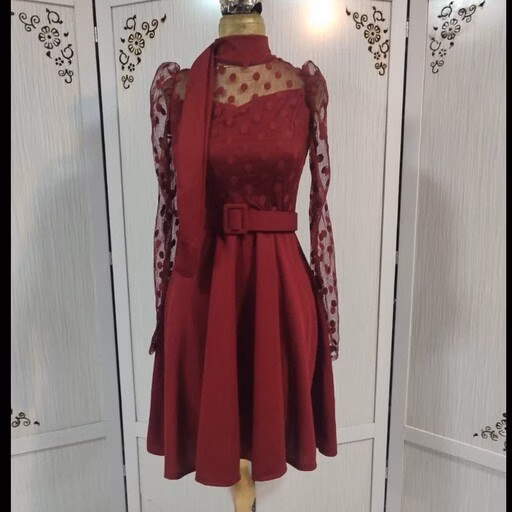 تونیک مجلسی کرپ کش و تور سکه ای سایز 1 کد B8748