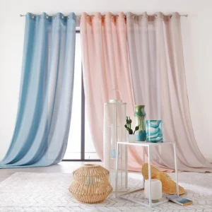 پرده لیندر مدل MAYA  ابی موجودCM 140*270 کد B11712