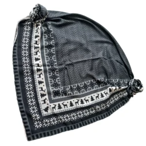 روسری زنانه مدل نخی کشمیر پاییزی زمستانی ساده حاشیه دور دست دوز کد B12314