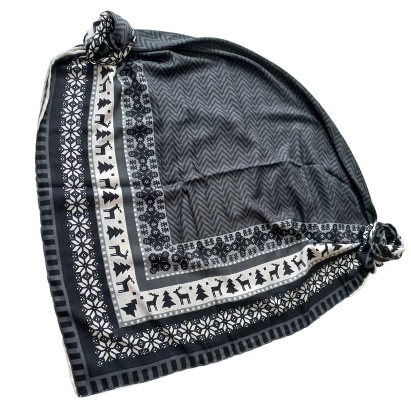 روسری زنانه مدل نخی کشمیر پاییزی زمستانی ساده حاشیه دور دست دوز کد B12314