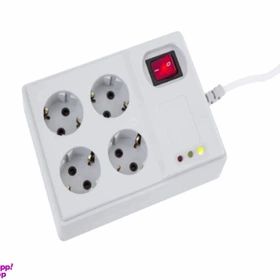 چندراهی برق و محافظ ولتاژ پارت الکتریک رنگ سفید کد B14683