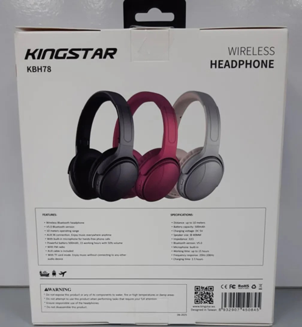 هدفون بی سیم کینگ استار KBH78 رنگ نقره ای کد B17956