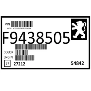برچسب بدنه خودرو کد F9438505 بسته 20 عددی کد B19853