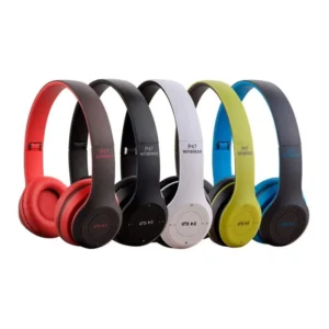 هدفون بلوتوثی مدل P47 EDR بدون قابلیت نویز کنسلینگ، درگاه USB Type-C، دارای شیار کارت حافظه، مقاومت در برابر رطوبت و عرق کد B20112