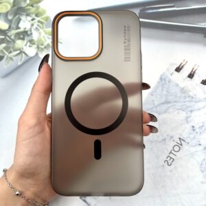 قاب گوشی iPhone 14 Pro Max آیفون Syndee مات طرح مگ سیف Magsafe اسپرت لنز برجسته مشکی کد B21119