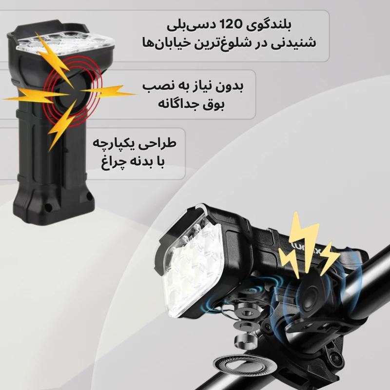 چراغ جلوی دوچرخه لومیکس مدل LX-900 کد B21725
