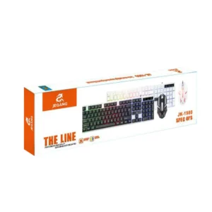 کیبورد و ماوس گیمینگ جکنگ مدل 1980، سوییچ ممبران، Full-Size، نورپردازی LED RGB کد B21946